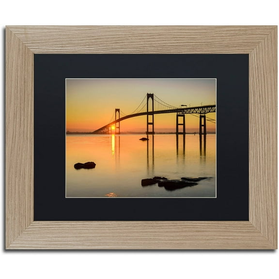 Trademark Fine Art "Newport Morning" Canvas Art by Michael Blanchette Photography Black Matte, Birch Frame