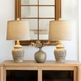 thumbnail image 3 of Oneach Rustic Retro Table Lamp Set of 2 for Bedroom Living Room 18.75" Farmhouse Nightstands Bedside Lamps Resin, 3 of 9
