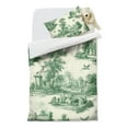 thumbnail image 2 of Green Toile De Jouy Pattern Duvet Cover and Pillowcase Set for Single Bedding, Bedroom Accessories for Kids Teens, 2 of 5