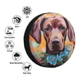 thumbnail image 4 of KLL Painted Flower Puppy Pattern 14-17 inch Spare Tire Cover Universal Wheel Protector for Truck SUV Trailer Camping Rv Tire Covers-15 inch, 4 of 6