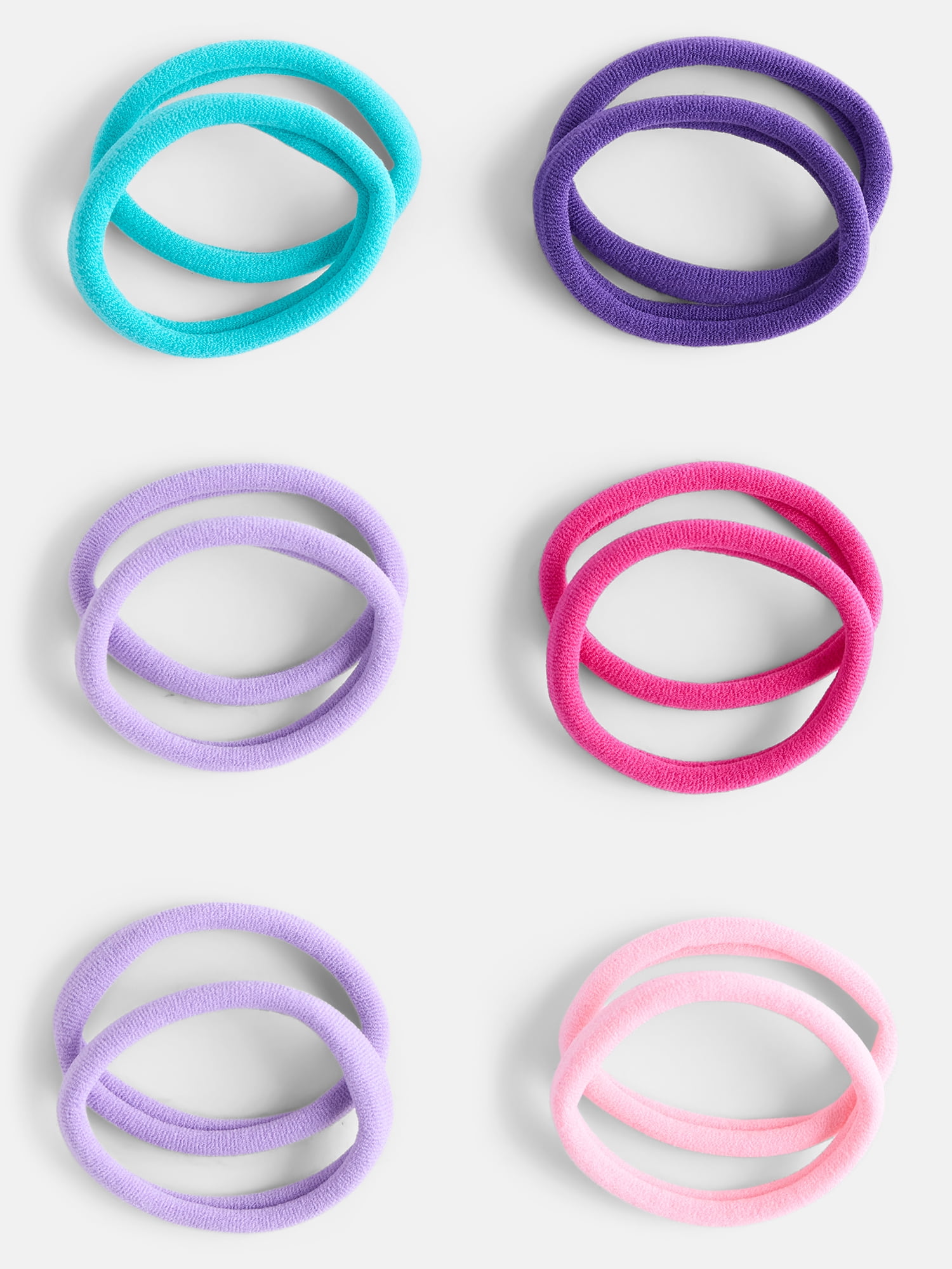 Wonder Nation Girls Soft Hair Tie Set, 16-Piece, Multi
