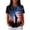 Black, variant on 250th Anniversary USA Shirts For Women Short Sleeve Button Down Waffle Knit Collared Shirt Fashion Casual Glitter USA Flag Star Striped Independence Day Print Summer Top Basic Comfy Pullover