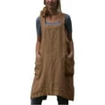 thumbnail image 2 of KOMOO Cotton Linen Aprons Solid Color Cross Bandage X Shape Back Kitchen Baking Cooking Clothes, 2 of 4