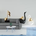 thumbnail image 2 of Escultura de nota musical, estatua de cisne, figura de escritorio, adorno de mesa de cerámica moderna con forma de animal, resina resistente, adecuada, 2 of 8