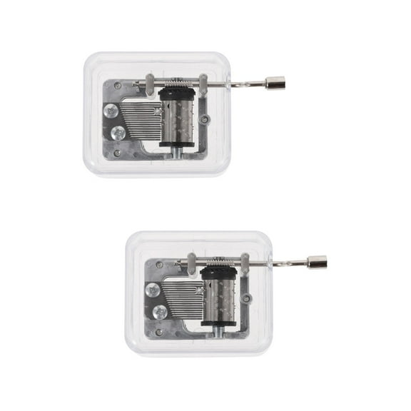 2-Pack Transparent Music Boxes for Home Decor, Party Centerpieces, Kids Musical Toys, , and Stylish Office Accessories
