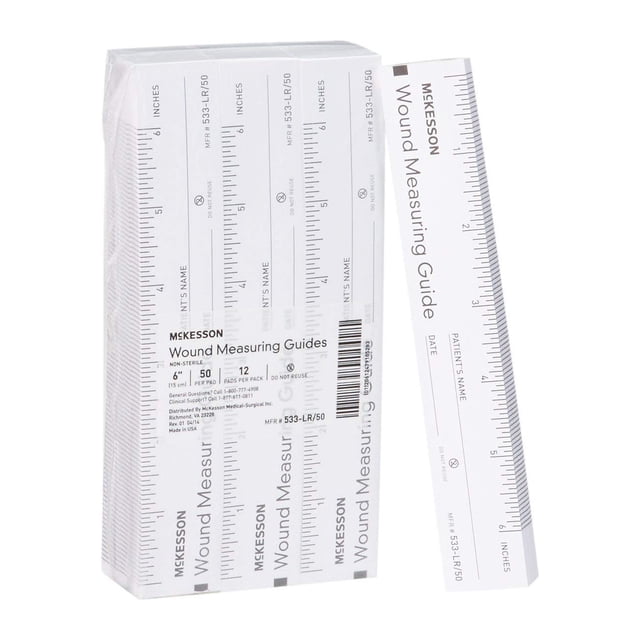 Guía de medición de heridas McKesson, papel no estéril, 15 cm