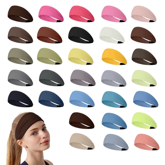 Lispipm Sweat Headbands for Women Workout Non Slip Sports Running Yoga Sweatband Ladies Casual Bands for Summer Green