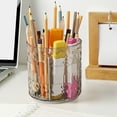 thumbnail image 6 of Eoozwa Pencil Pen Holder for Desk,360 Degree Rotating Desk Organizer, Desktop Storage Pen Organizers Stationery Supplies, Cute Pencil Cup Pot for Office, Home, White,4.72x4.45 In, 6 of 6