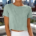 thumbnail image 5 of Ruimatai Women's Crew Neck Short Sleeve Cropped Top Casual Loose Fit Crop Tee for Daily Wear & Summer Outings, 5 of 8