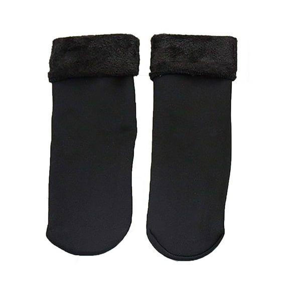 Puntoco Clearance Women'S and Men'S Plush Thickened Middle Tube Warm Floor Socks Solid Color Snow Socks