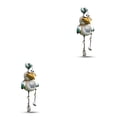 thumbnail image 4 of Bewildely Adorno de granja de pollo colgantes de animales de resina esculturas hechas a mano patio hogar jardín decorativo para verde Verde 2Conjunto, 4 of 6