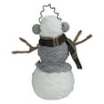 thumbnail image 3 of Northlight 11" Gray and White Knit Cotton Snowman Decoration, 3 of 4