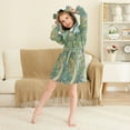 thumbnail image 3 of FORMRS Niños Bathrobe Unisex Hooded Robe Soft Plush Pajamas Sleepwear, Size 2-3T, Garden Scene, 3 of 7