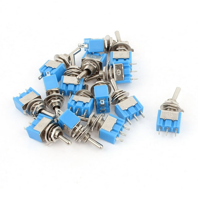 Interruptor de palanca micro de 2 posiciones y 3 pines SPDT ON-ON 6A 125V, 15 piezas