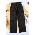 thumbnail image 3 of POGLIP Pantalon Cargo Noir à Rabat à Jambe Large pour Femmes, 3 of 6