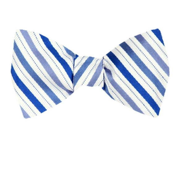 Men's Blue and Navy Silk Self Tie Bowtie Tie Yourself Bow Ties