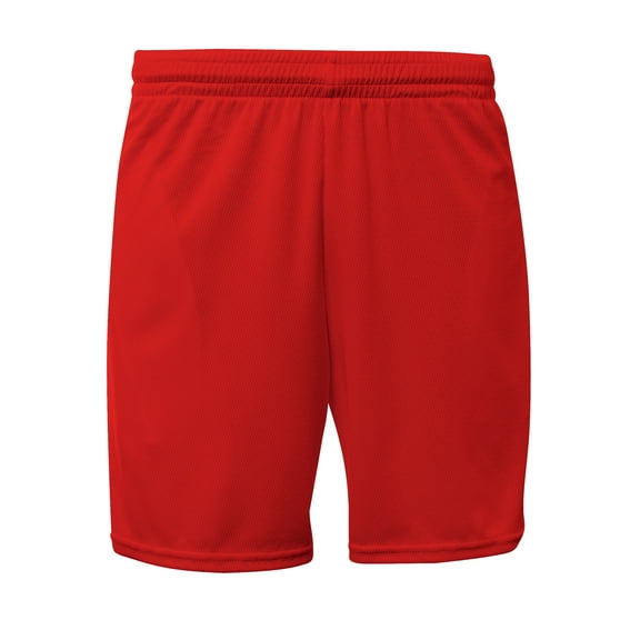 A4 N5384 Mens Flatback Mesh Short with Pockets - Scarlet - XL