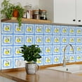 thumbnail image 3 of Mi Alma Peel and Stick Lemon Tea L15 Backsplash Vinyl Stick On Tiles, Black/Blue/Yellow, 7" x 7" (24-Pack), 3 of 11