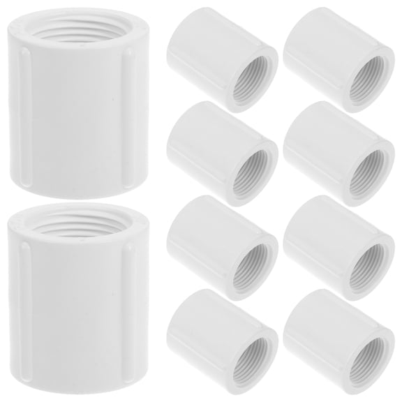 unbranded  10 Pcs Water Pipe Adapter Double Female Hose Connector White