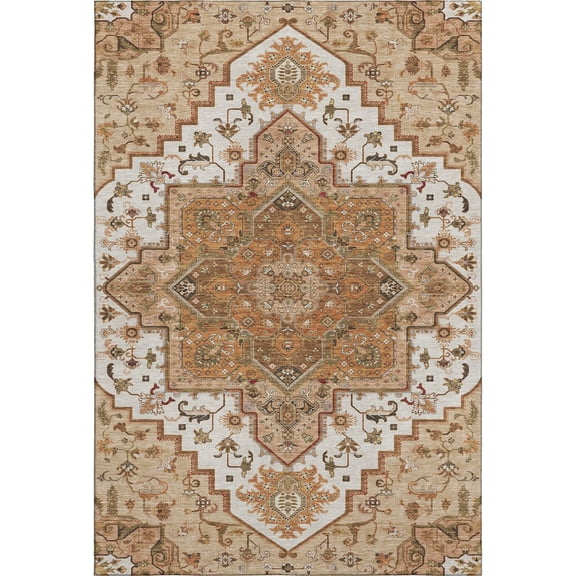 Addison Rugs Mayfield Premium Machine Washable Traditional Oriental Terracotta Rectangle Rug, 10' x 14'