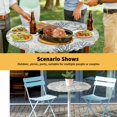 thumbnail image 6 of Elastic Fitted Round Tablecloth, Aqua Teal Coastal Waterproof Stretch Table Cover for 45"-54" Tables, Summer Beach Starfish Coral Nautical Rustic Washable Outdoor Tablecloths for Patio, Camping, 6 of 9