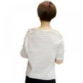 thumbnail image 4 of Women's Tops Lace Crochet V Neck Blouse Shirt Casual Cotton Half Sleeve Shirts Tops Plus Size, 4 of 4