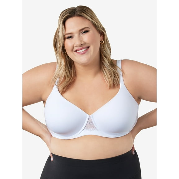 Leading Lady, The Brigitte Lace, Underwire Tshirt Bra, Lightly Padded, Lace Trim, Smooth Cups, Adjustable Padded Straps (Women's & Women's Plus)