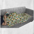 thumbnail image 5 of Cartoon Soft Flannel Fleece Throw Blanket, Illustration of and Smiling Kawaii Nature Bees Trees Flowers Clouds Sun Forest, Cozy Plush for Indoor and Outdoor Use, 60" x 80", Multicolor, by Ambesonne, 5 of 5