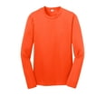 thumbnail image 5 of Sport Tek Teen Unisex Regular Plain Long Sleeves T-Shirt Neon Orange X-Small, 5 of 5