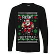 thumbnail image 2 of Wild Bobby Merry Blitzmas, Football Christmas Sweater Design | Holiday Unisex Men Long Sleeve Shirt, 2 of 5