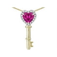 thumbnail image 2 of Star K � Key to My Heart Pendant Necklace with Simulated Pink Tourmaline, 2 of 9
