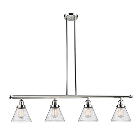 Innovations 4-LT LED Large Cone 48" Island-LT LED - Polished Nickel - 214-PN-G44-LED