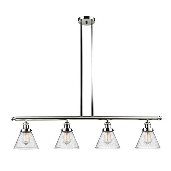 Innovations 4-LT LED Large Cone 48" Island-LT LED - Polished Nickel - 214-PN-G44-LED