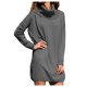 thumbnail image 1 of Gibobby Suéter para mujer, Suéter de cuello alto para mujer, de punto trenzado, de color sólido, de punto(Gris,XG), 1 of 5