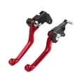 thumbnail image 1 of Palancas de freno y embrague para motocicleta, 1 par, empuñaduras cómodas, piezas de modificación de aluminio CNC, palancas manuales para Drz400S Rojo, 1 of 8