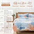 thumbnail image 6 of King 4 Piece Bedding Set Red Blue Coral Summer Ocean Soft Breathable Duvet Cover and Pillowcase, Starfish Eucalyptus Retro Plank Duvet Cover Set Bed Sheets for Bedroom Dormitory Guest Room, 6 of 9