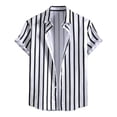 thumbnail image 2 of JAJAHO Mens Button Up Shirts Summer Striped Short Sleeve Casual Beach Collared Regular Fit Business Dress Shirts Trendy Tops, 2 of 7
