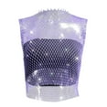 thumbnail image 4 of Tshirts for Women Sexy Rhinestone Mesh Tank Crop Blouse Womens Tops Purple S, 4 of 4