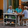 thumbnail image 2 of Costway Folding Camping Table Aluminum Portable Picnic Table with 2-Tier Shelves Black, 2 of 10