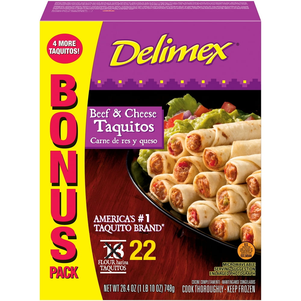 Delimex Beef & Cheese Taquitos 22 ct Box