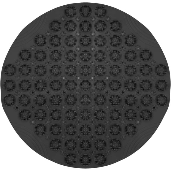 Lanola Non-Slip Shower Mat 21.65×21.65 in Round Bath Mat with Suction Cups & Drain Holes Anti-Skid Bathroom Mat for Bathroom Bathtub