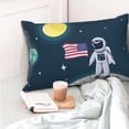 thumbnail image 4 of Balery Astronaut With USA Flag Funda de Cojín Estampada, Regalos para Mujeres, Regalos de Amor para Ella, Regalos para Novia o Esposa, Funda de Almohada-20"x30", 4 of 6