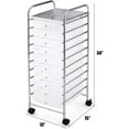 thumbnail image 3 of Drawer Rolling Storage Cart, Multipurpose Utility Cart Mobile Craft Cart w/Drawers & Wheels, Home Office School Tools Scrapbook Paper Organizer, 3 of 16