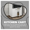 thumbnail image 5 of Ayla Microwave Cabinet with Storage and Upper Shelf for Kitchen Appliances - 2 Door Cabinet Kitchen Storage Cart - Wood Kitchen Cart with Lockable Castors Wheels - White, 5 of 7