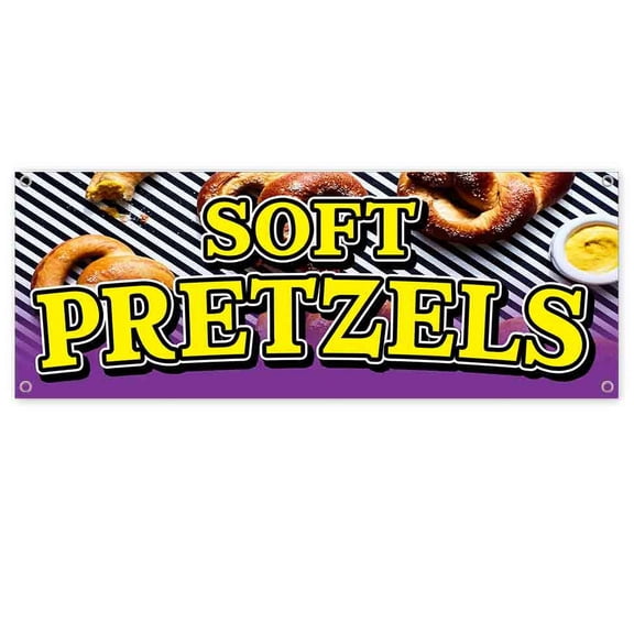 Soft Pretzels 13 oz Vinyl Banner With Metal Grommets
