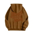 thumbnail image 5 of zaveiop Jesus Loves You Hoodie Womens Christian Sweatshirt Christian Hoodies Oversized Jesus Sweatshirt Long Sleeve Pullover (Brown, M), 5 of 6