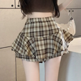thumbnail image 1 of Falda negra 2024 Nueva temporada de primavera Falda mini de mujer Falda acampanada adelgazante de cintura alta Falda pantalón con volantes, 1 of 4