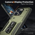 thumbnail image 5 of Case for iPhone 15,Military Grade  [Built-in Kickstand] Magnetic Ring Holder Heavy Duty TPU+PC Shockproof Drop Protection Phone Case for iPhone 15,6.1 inch (Olive), 5 of 11