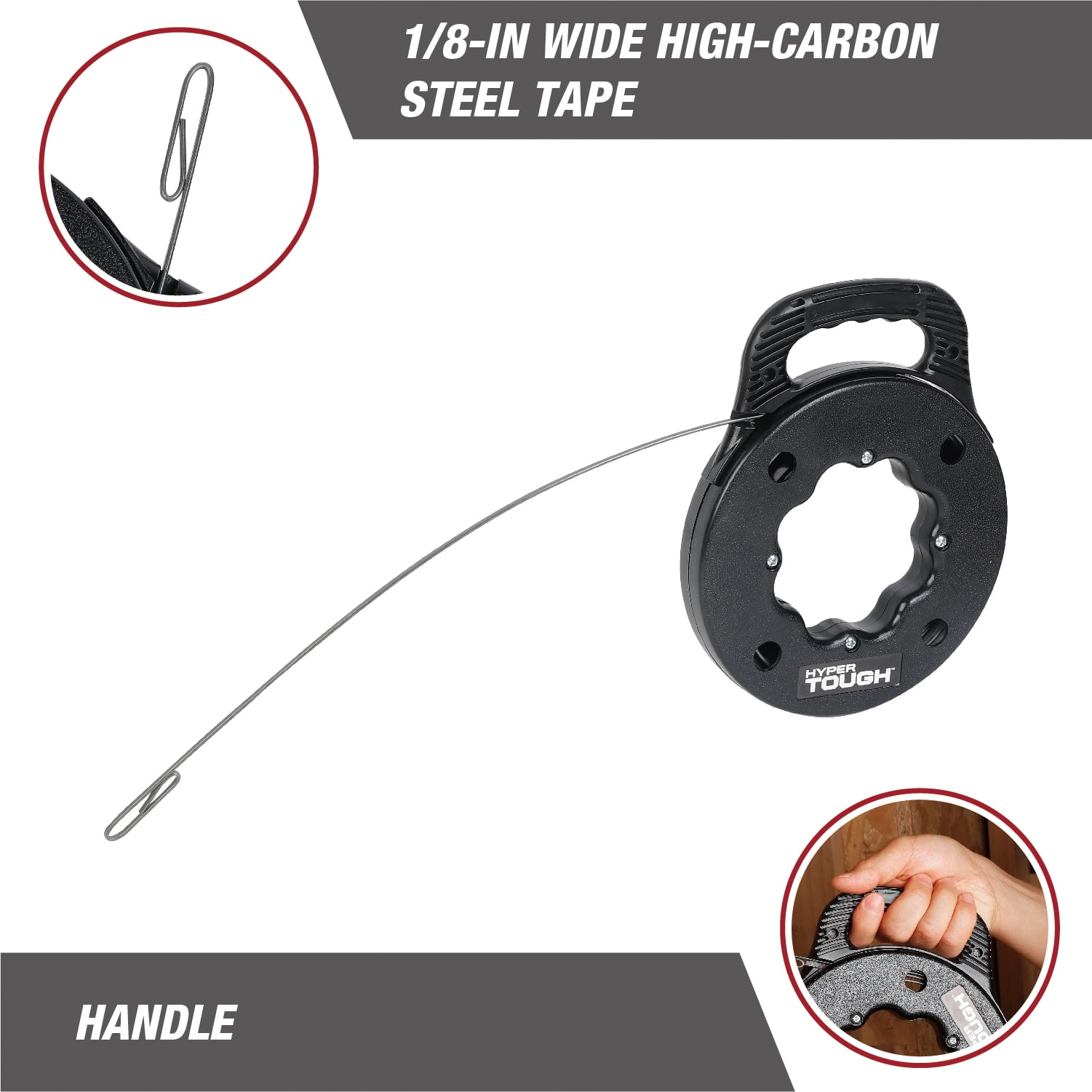 Hyper Tough 25-Foot High Carbon Spring Steel Fish Tape