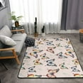 thumbnail image 2 of DouZhe Tapis de Zone Motif Papillons Aquarelle Roses Antidérapant Lavable en Machine, Style Tapis Paillasson, 63x48 Pouces, 2 of 6
